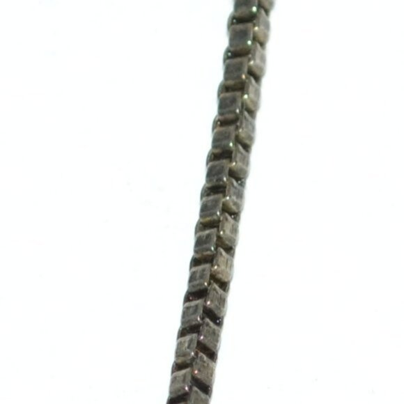 Vintage 70s 60's Retro Silver Sculpture Scallop Chunky Box Chain Necklace - Picture 5 of 9